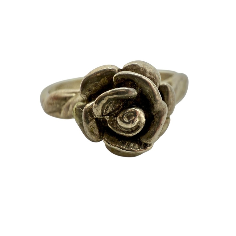 Vintage Size 7 Sterling Silver Rose Ring